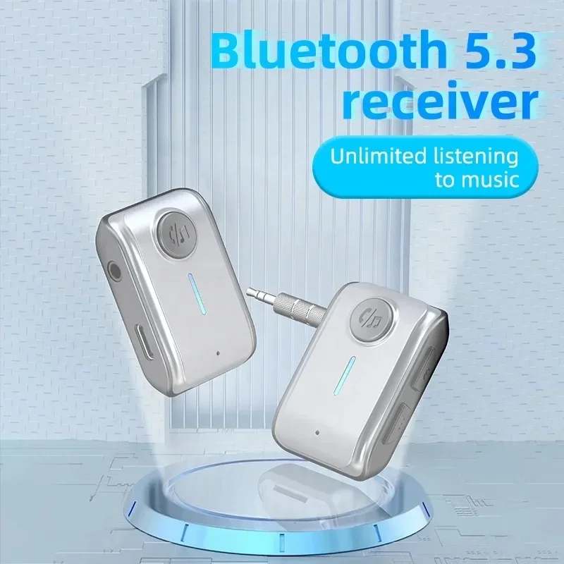 Bluetooth 5.3 Receiver Wireless Adapter 3.5mm AUX U-Disk/TF for Car Speaker Headset Audio Music Receiver Hands Free Car Kit