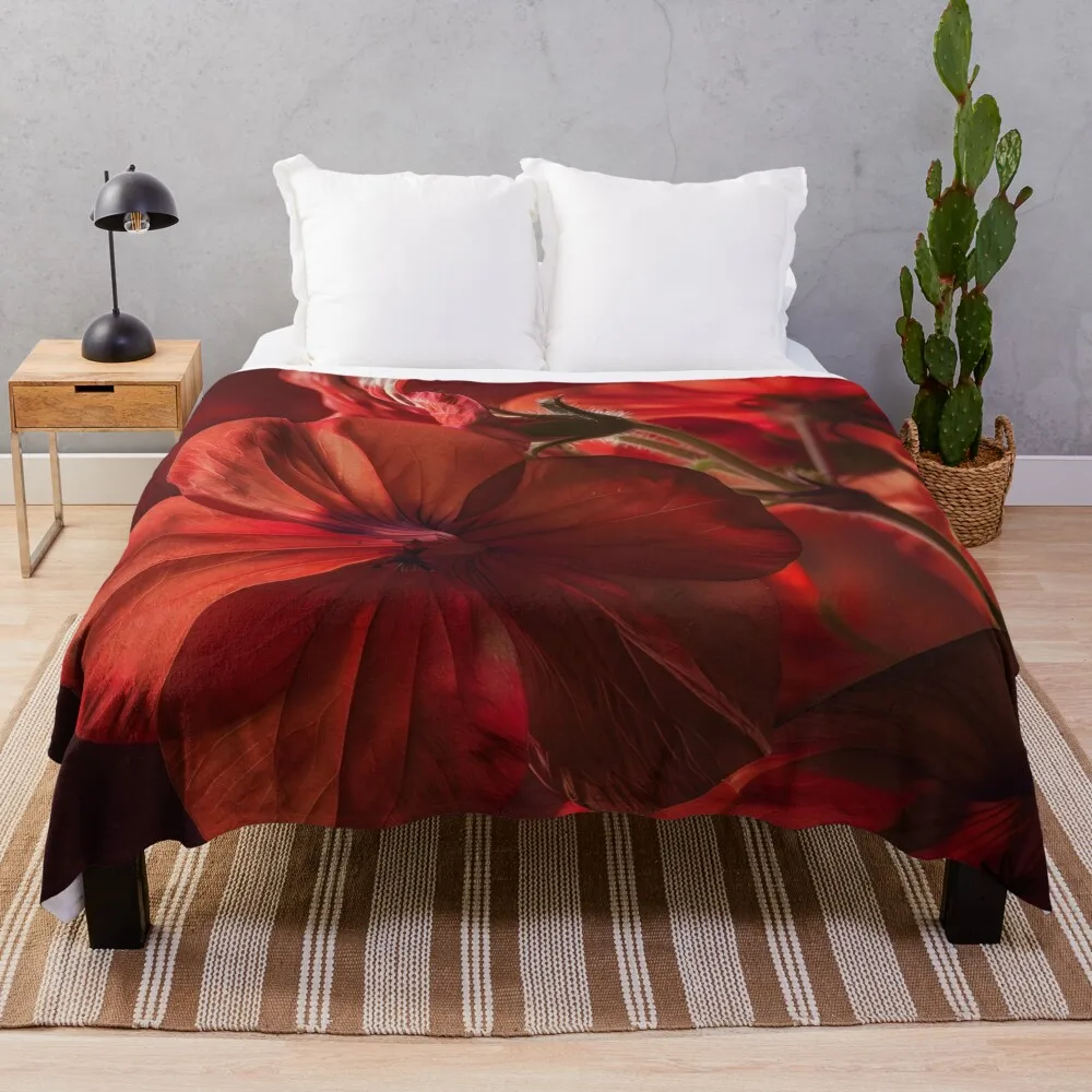 

Geraniums I Throw Blanket Soft Beds Decorative Sofas Shaggy Blankets