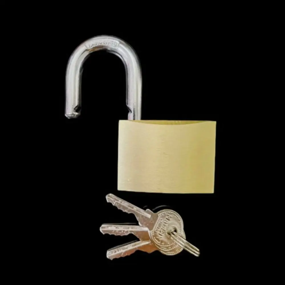 ミニハードウェア銅南京錠小型 3 キー銅ロック荷物ケース南京錠ホームセンター