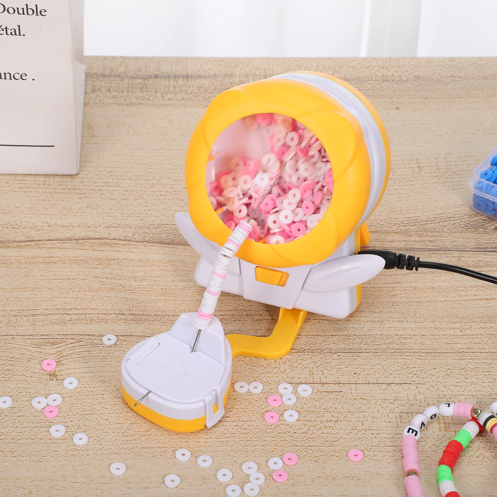 

Electric Bead Spinner Necklace Bracelet Making Kit Stringing Tool Clay Glass Beads Jewelry DIY Chain Adjustable Speed Automatic