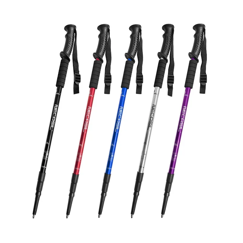 

Newcastle Three Section Straight Handle Mountaineering Staff Ultra Light Aluminum Alloy Internal Lock Telescopic