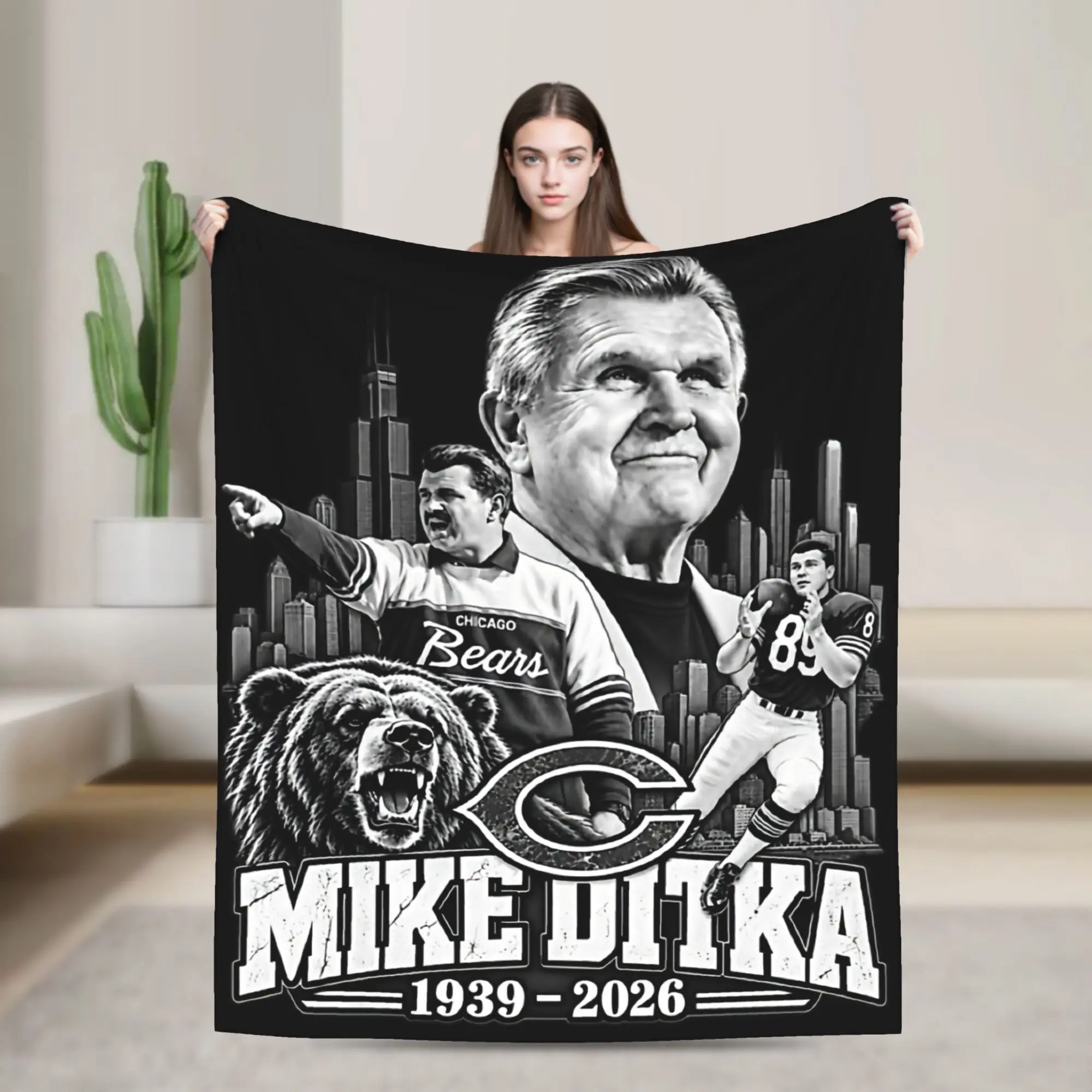 RIP Mike Ditka  Blanket Multiple Sizes Super Soft and Warm  Throw Blankets for Sofa Couch and Bed
