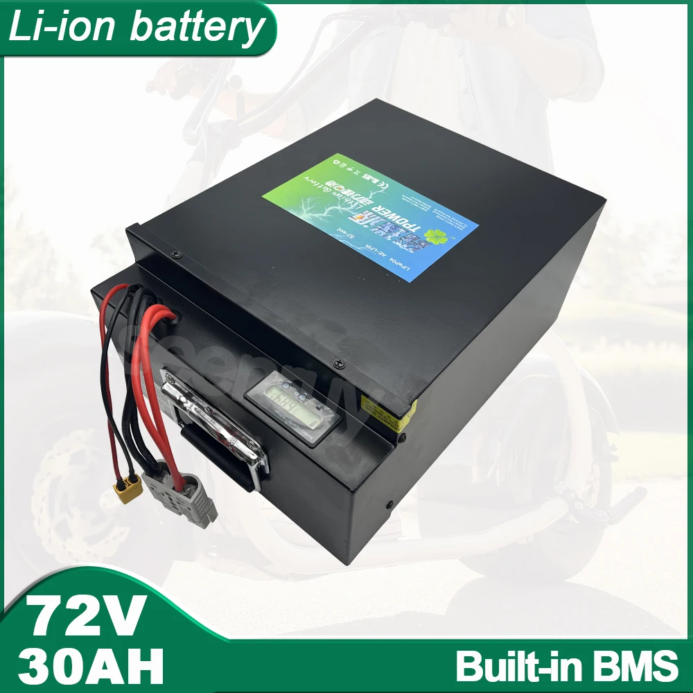 SEENRUY 72V 30AH Li-ion With 30/50A 80A BMS 3000W 5000W Electric Motorcycle Lithium Polymer Battery With 5A Charger