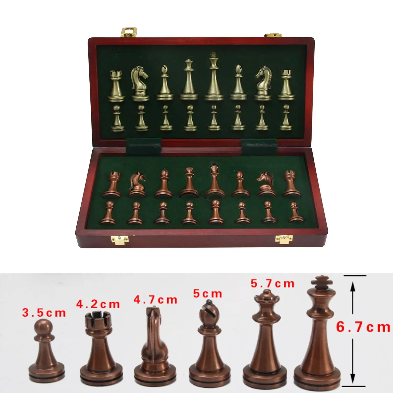 Portable Folding Handcrafted Metal Chess Set 12