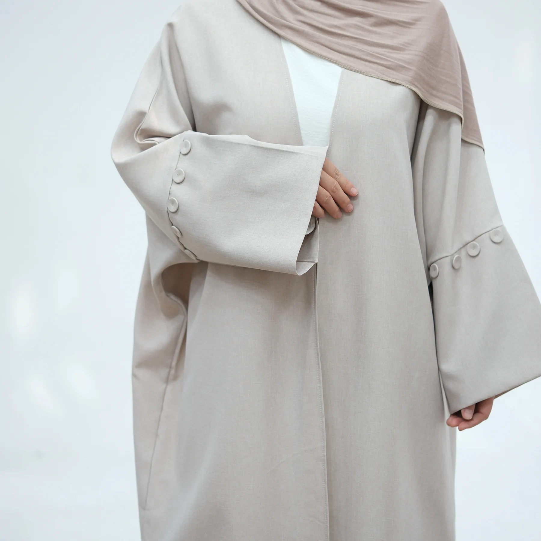 2025 ใหม่เปิด Abaya สําหรับผู้หญิงมุสลิม Eid Ramadan Abayas ตุรกีคําสีทึบกิโมโนอิสลามเจียมเนื้อเจียมตัวเสื้อผ้าหญิงดูไบเสื้อ