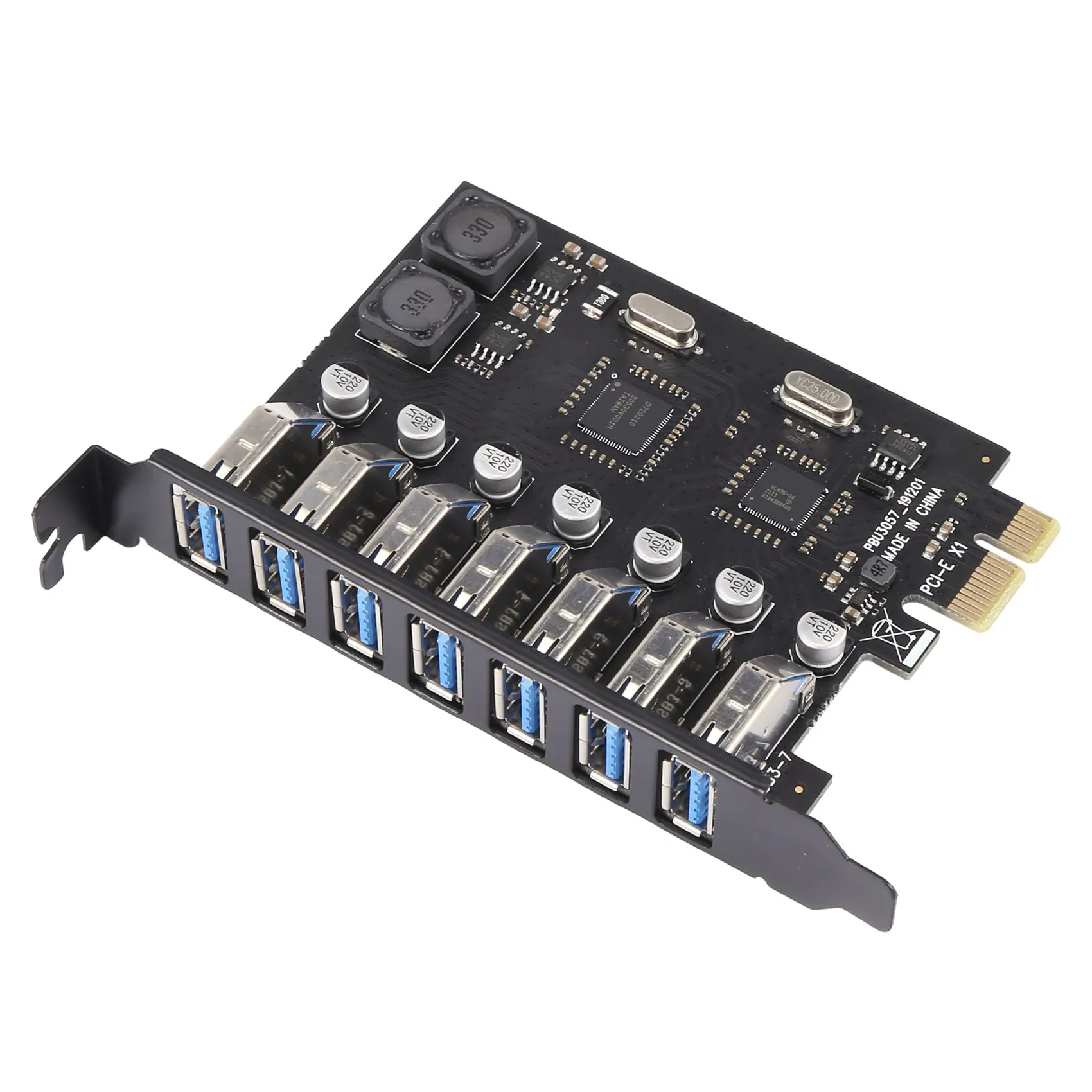 

Efficient 7 Ports USB 3.0 Hub Adapter External PCI Express Card for Desktop