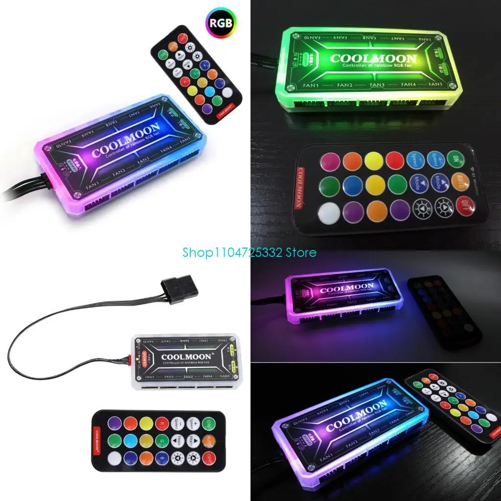 

P5EA Компьютер для корпуса Вентилятор Интеллектуальный музыкальный контроллер RGB Светодиодный цвет для умного вентилятора пульт