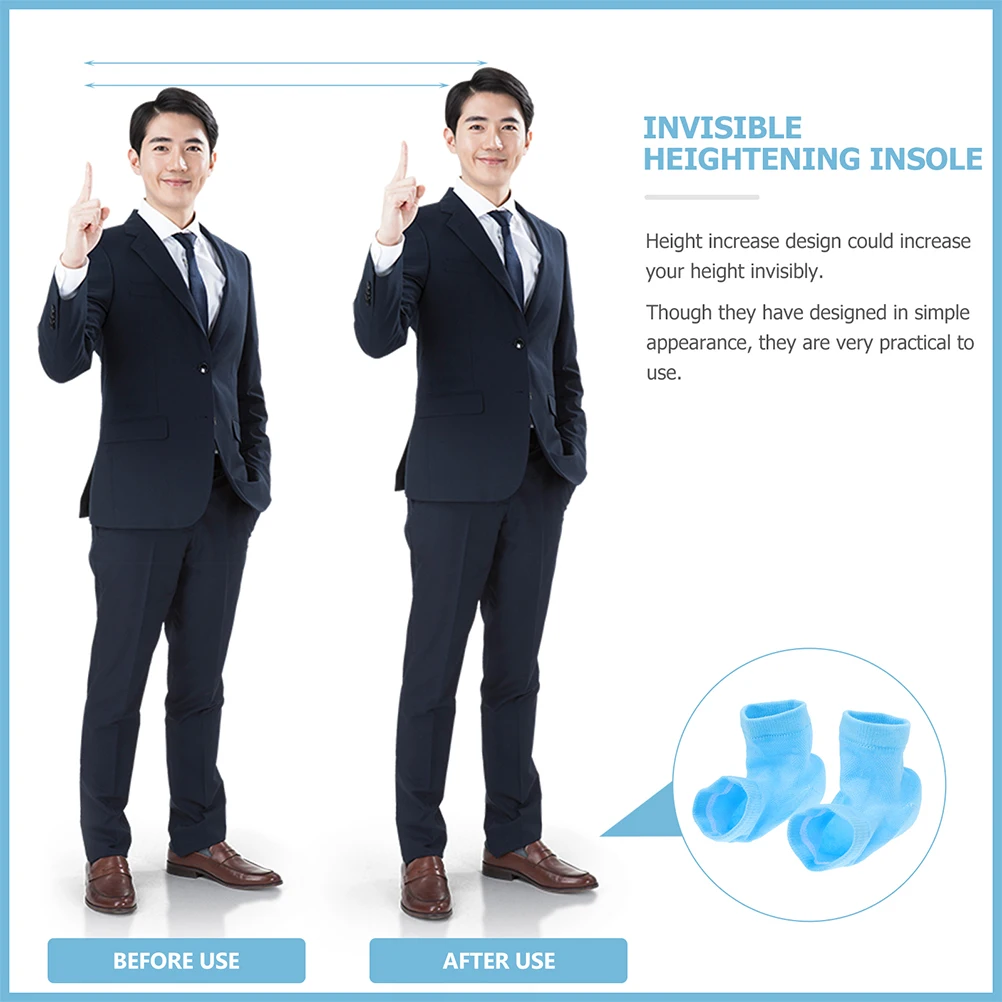 

1 Pair Increase Socks Invisible Insoles Cushion Inserts Unisex Soft Shoe Pads Height Increase Socks For Women Blister Protection