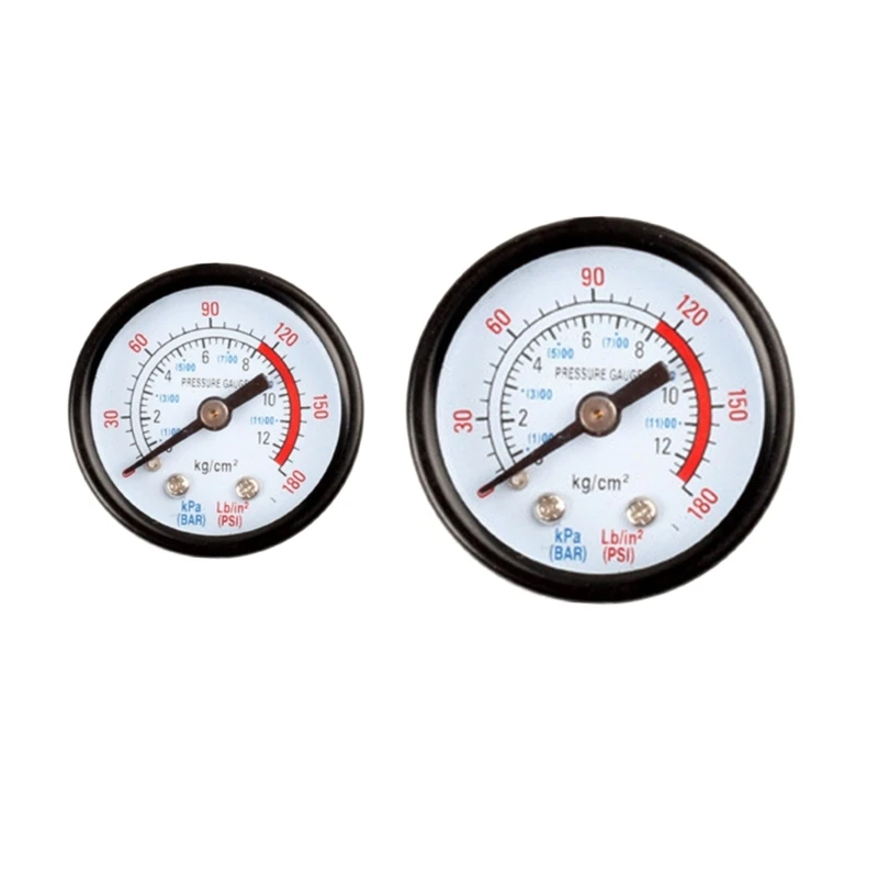 Air Pressure Gauge with Double Scale Center Back Mount 0-180psi 0-12 Bar Durable Dropship