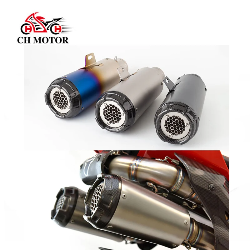 

Motorcycle exhaust muffler Escapes Para Motos for PANIGALE V4 MT10 GSX-S 950 700CL-X VITPILEN 401 RC 8C F3 800 universal 36-51mm