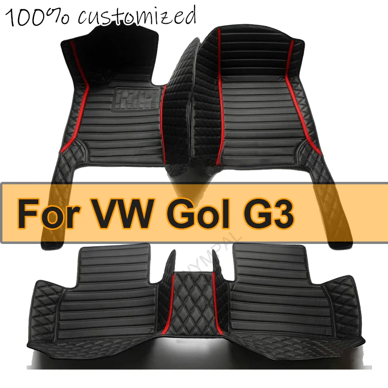 Car Floor Mat For VW Gol G3 2000 2001 2002 2003 2004 4 Doors Diamond Leather Luxury Woman Foot Pad Auto Carpet Accessory