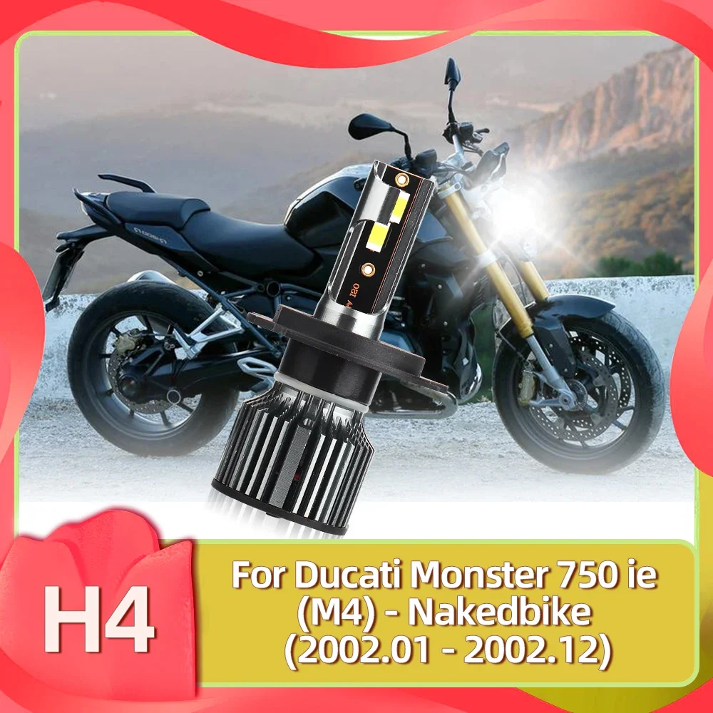 1Piece LED Motorcycle Headlight H4 White 50W/Bulb Motor CSP HeadLamp 7500LM 12V For Ducati Monster 750 ie (M4) - Nakedbike 2002