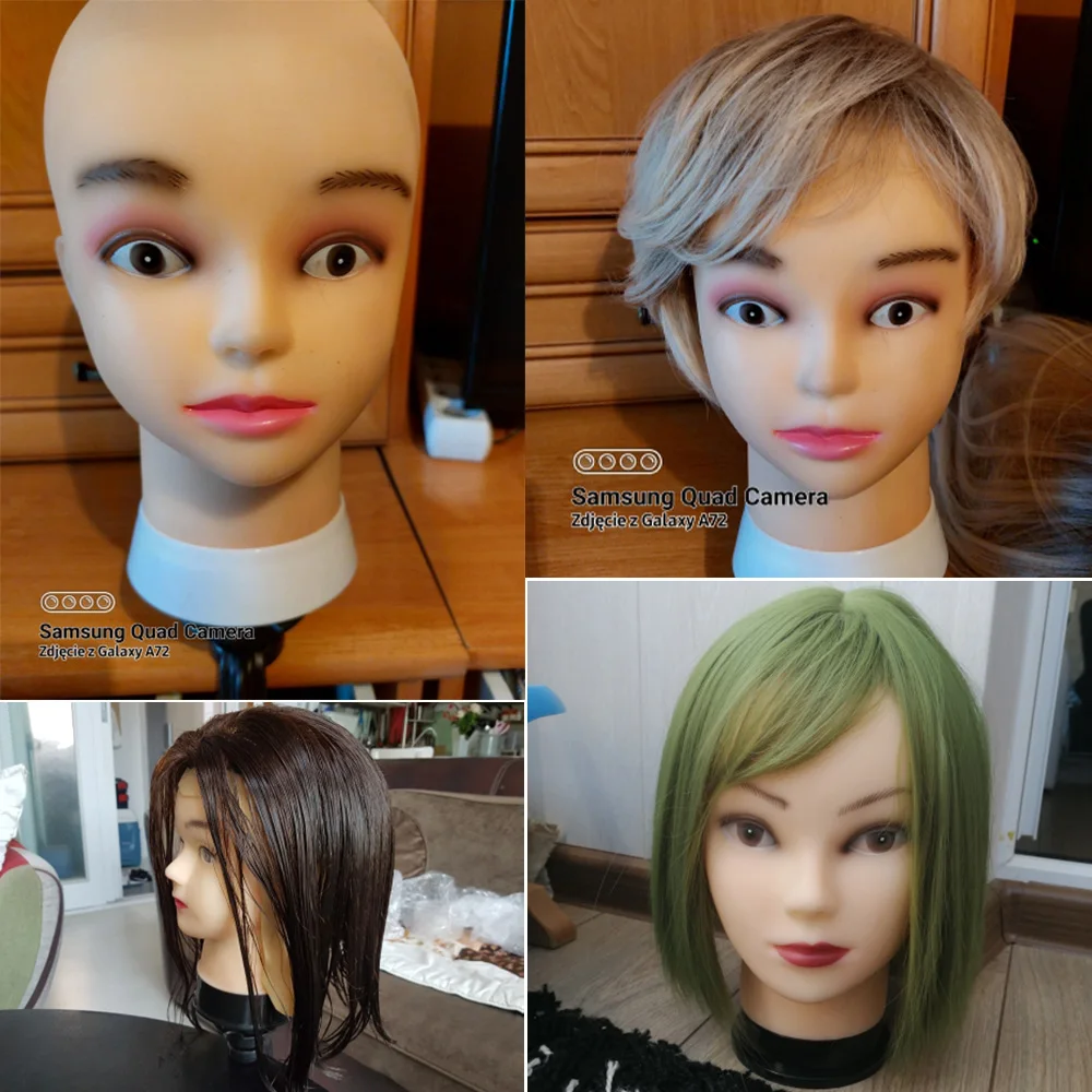 Bald Mannequin Head With Stand Tripod Silver For Mannequin Wigs 70Cm Adjustable Tripod Wig Stand With Mannequin Wig Making Kits image 5