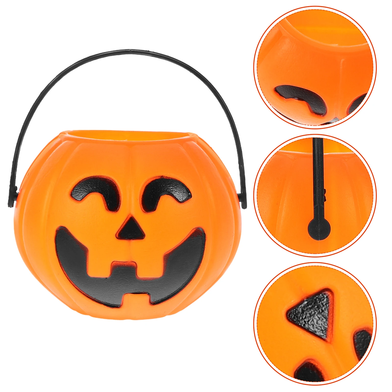 

7 Cm Pumpkin Bucket Halloween Decor Holder for Candies Mini Basket Kids Portable Orange Trick Treat Buckets