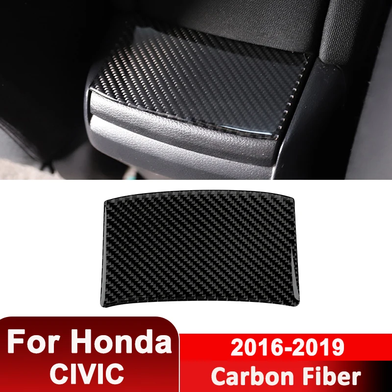 

For Honda CIVIC 2016-2019 Carbon Fiber Car Rear Storage Box Panel Trim Cover Decorative Sticker Auto Interior Accessories
