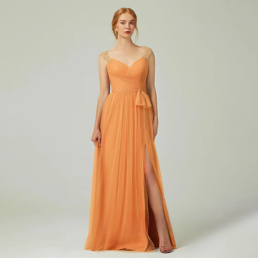 

Evening Dresses Luxury 2025 Dubai Sweetheart Neck Sleeveless Side Split Pleated Prom Dresses Formal Party Gowns Cocktail Dresses