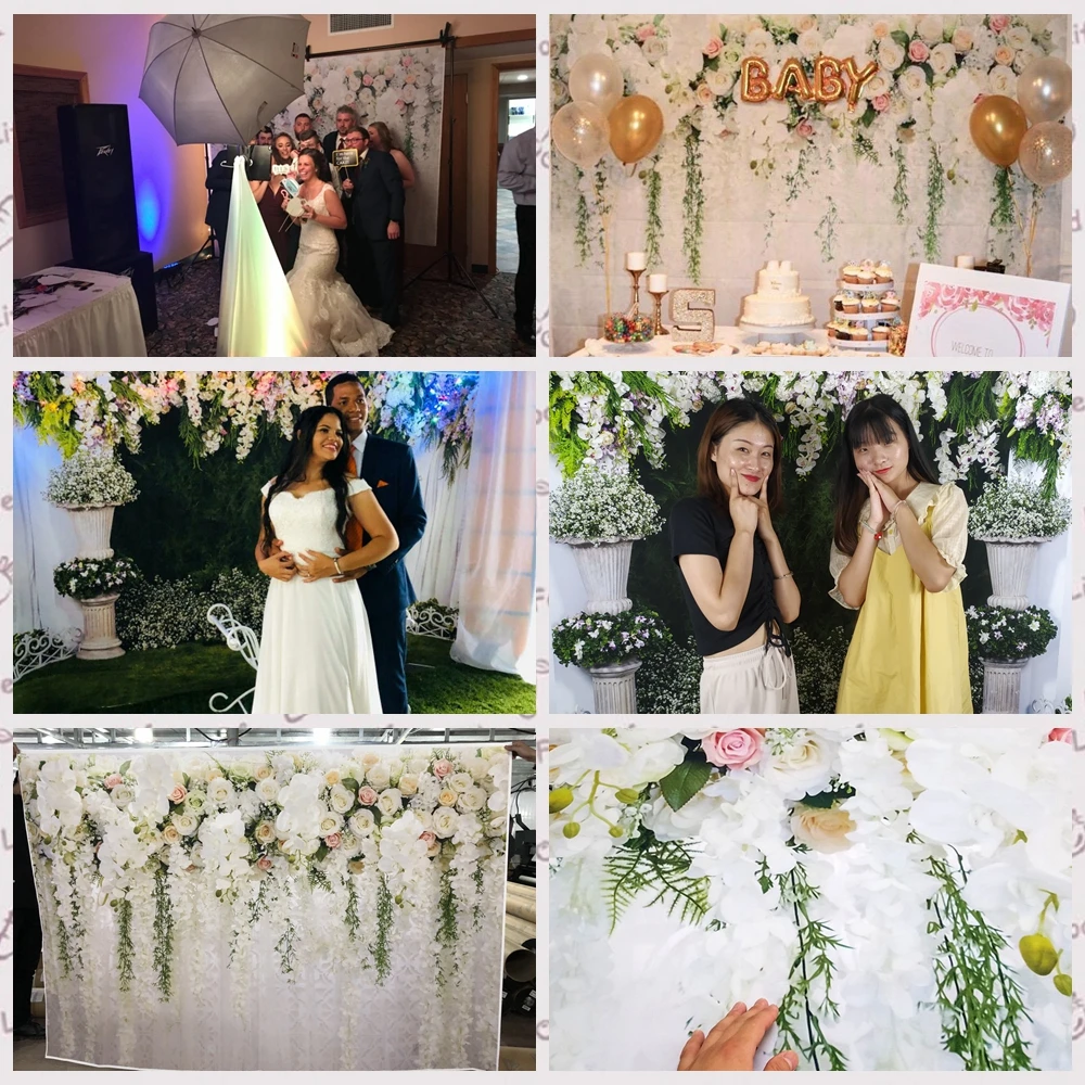 Wedding Scene Party Decoration Photocall Bridal Shower Backdrop Flowers Wall Floral Baby Birthday Photography Background