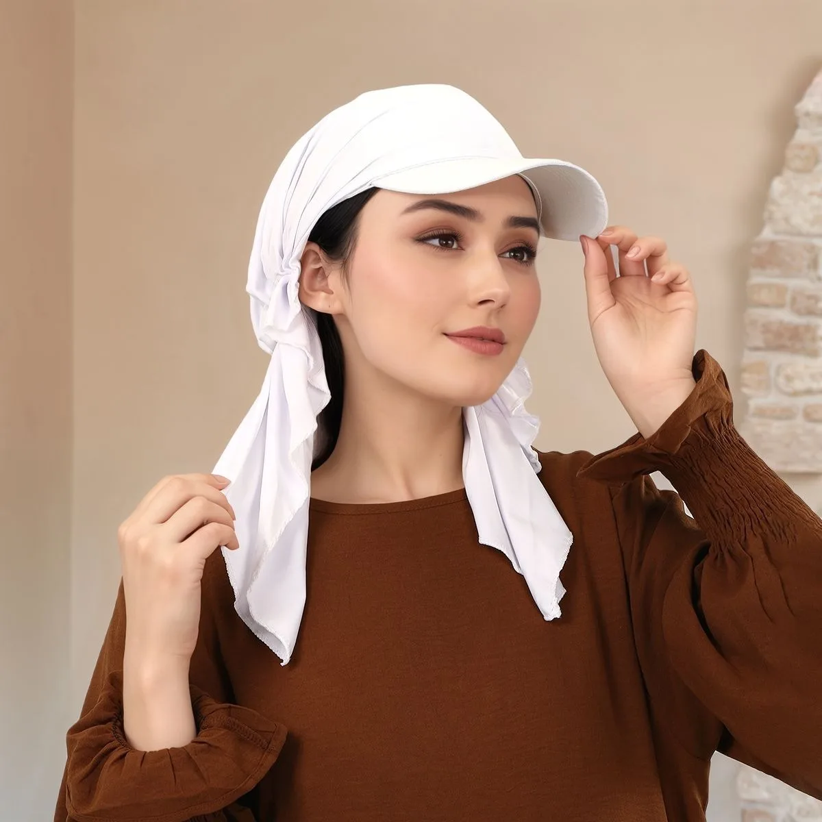 

Новая бейсболка для женщин, мусульманский хиджаб, шляпа с полями, предварительно завязанный тюрбан, козырек от солнца, защита от выпадения волос, химиотерапевтическая кепка Turbante Mujer