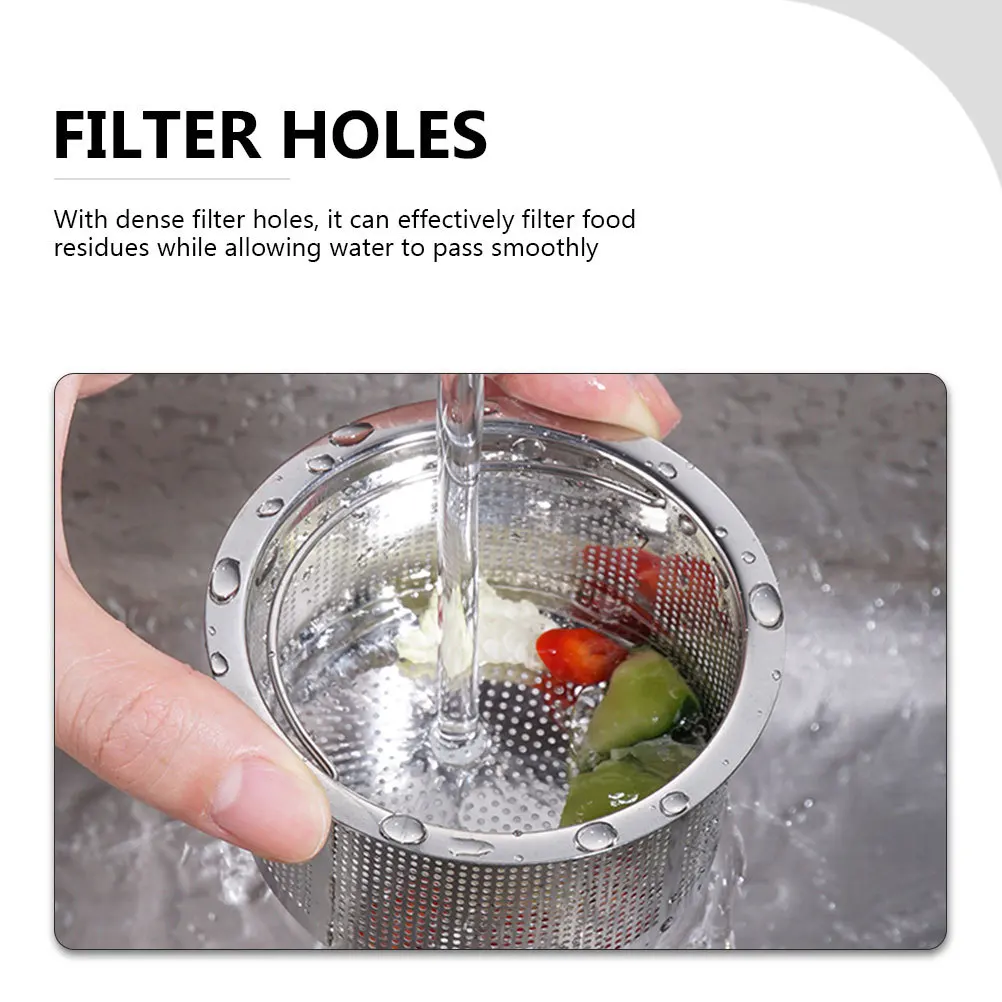

4pcs Stainless Steel Filter Mesh Drainer Household Sink Strainer Professional Drain Strainer Rust-Proof Garbage Catcher For