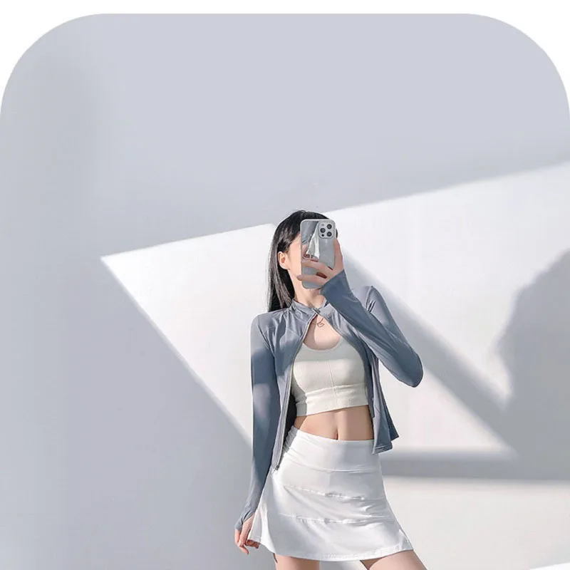 سترة رياضية بأكمام طويلة للنساء ، تناسب ضئيلة ، معطف اللياقة البدنية ، قمم المحاصيل اليوغا مع ثقوب الإبهام ، سترة صالة الألعاب الرياضية ، بلوزات تجريب ، Y2K