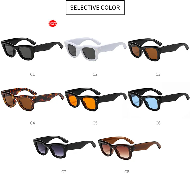 Modische Retro-Sonnenbrille mit quadratischem Rahmen für Damen und Herren, klassische Designer-Sonnenbrille mit kleinem Rahmen, trendige Sonnenbrille, UV400-Schutz – Detail 5