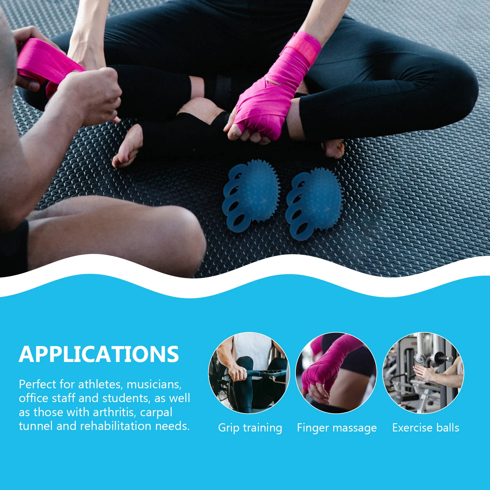 

2 Pcs Massage Balls Hand for Therapy Exercisers Strength Equipment Recovery Traininghball