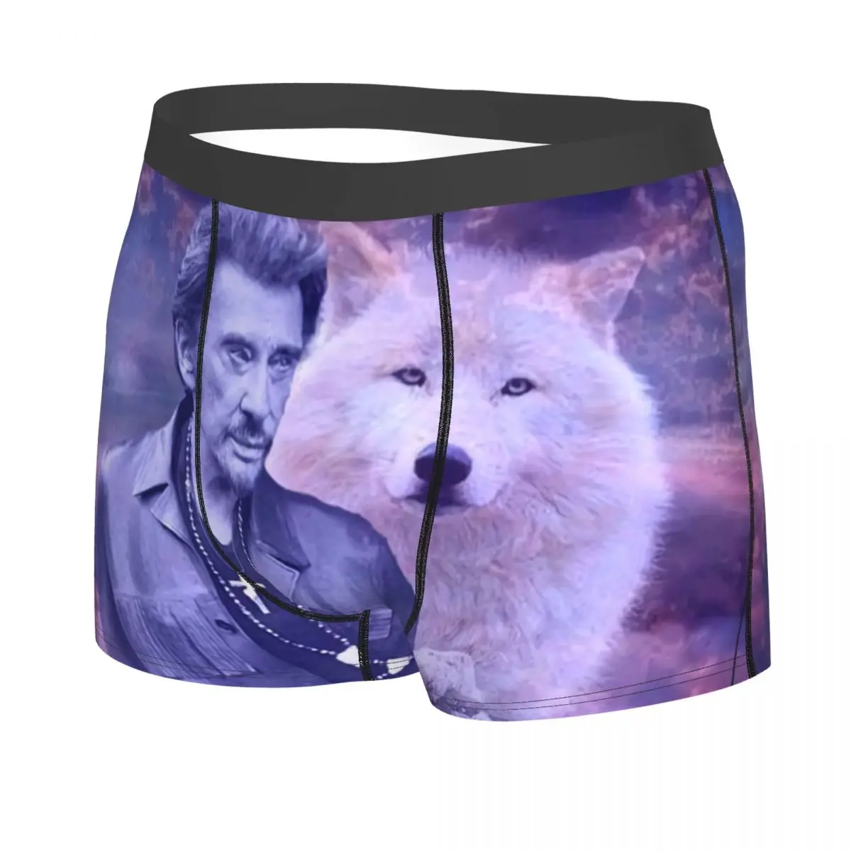 Male Cool Johnny Hallyday Underwear French Singer Rock Music Boxer Briefs Stretch Shorts Panties Underpants