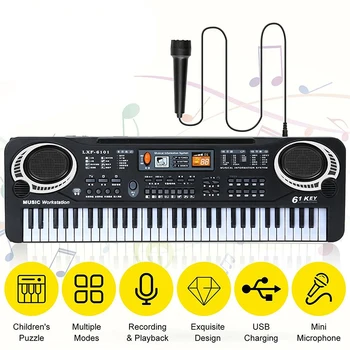 _ _ _ _ _ _ _ _ _ _ _ _ _ _ _ _ _ _ _ _ _ Keys Kids Electronic Keyboard Piano Microphone Musical Instrument USB Digital Electric Organ Gifts Toys for Children