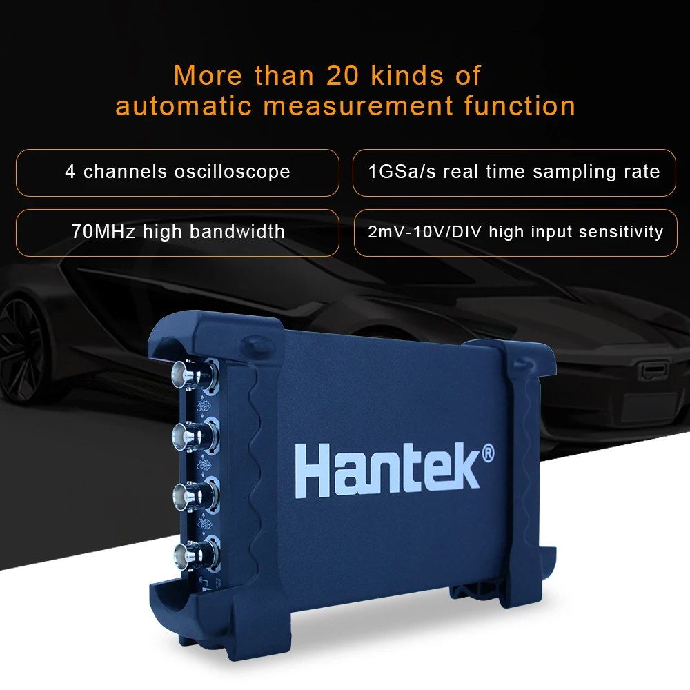 Hantek 6074BE 70MHz 4CH automatyczny zestaw oscyloskop cyfrowy narzędzie diagnostyczne 1GSa/s USB wirtualny oscyloskop przyrząd diagnostyczny