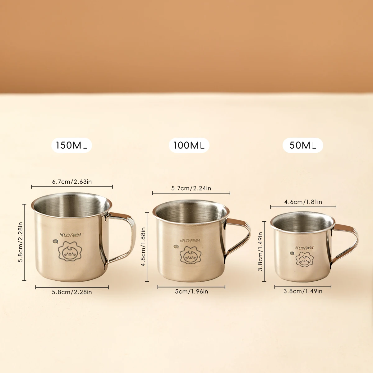 WORTHBUY 304 Roestvrijstalen Drinkbeker Met Handvat Duurzame Tumbler Anti Brandwonden Mini Leuke Waterbeker Voor Kinderen Drinkware 