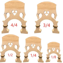 Maple wood 1/8-3/4 Upright Bass Baroque style Adjustable Height Double Bass Bridge Brass adjusters