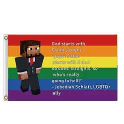 Jschlatt Jebediah Schlatt Flag Gay LQBTQ + Ally Pride Banner Any Size Tapestry Wall Decoration Indoor And Outdoor Use