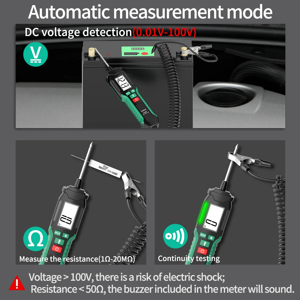 DC เครื่องทดสอบแรงดันไฟฟ้าปากกาเครื่องทดสอบรถปากกาเครื่องมือวินิจฉัยโวลต์มิเตอร์ปากกาช่างไฟฟ้า Multi-Function ปากกาไฟฉาย