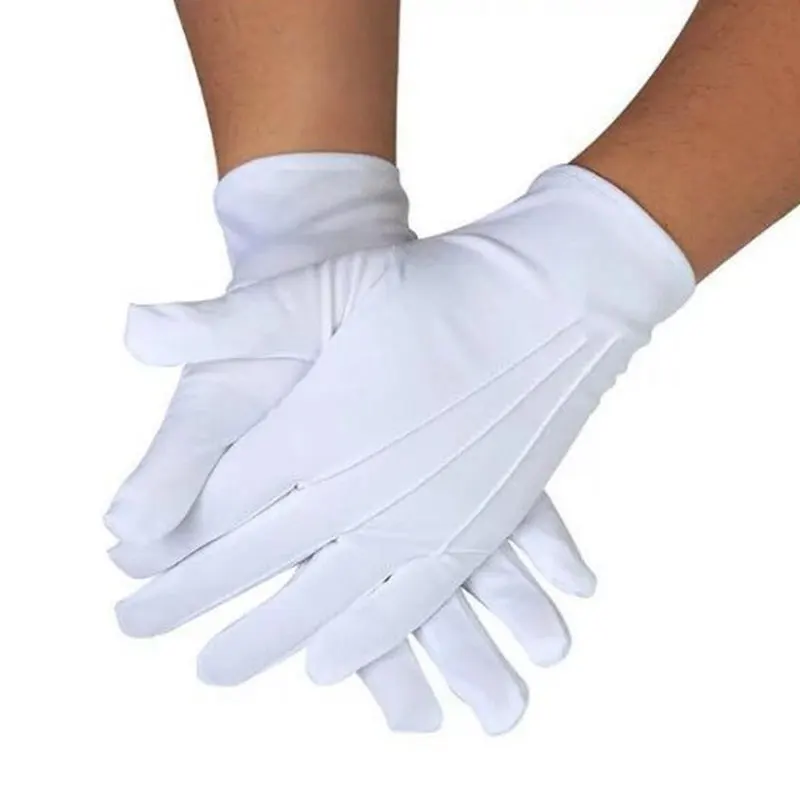 1pair Three-strength White Labor Insurance Thin Etiquette Reception Wenwan Circling Parade Military Security Performance Gloves