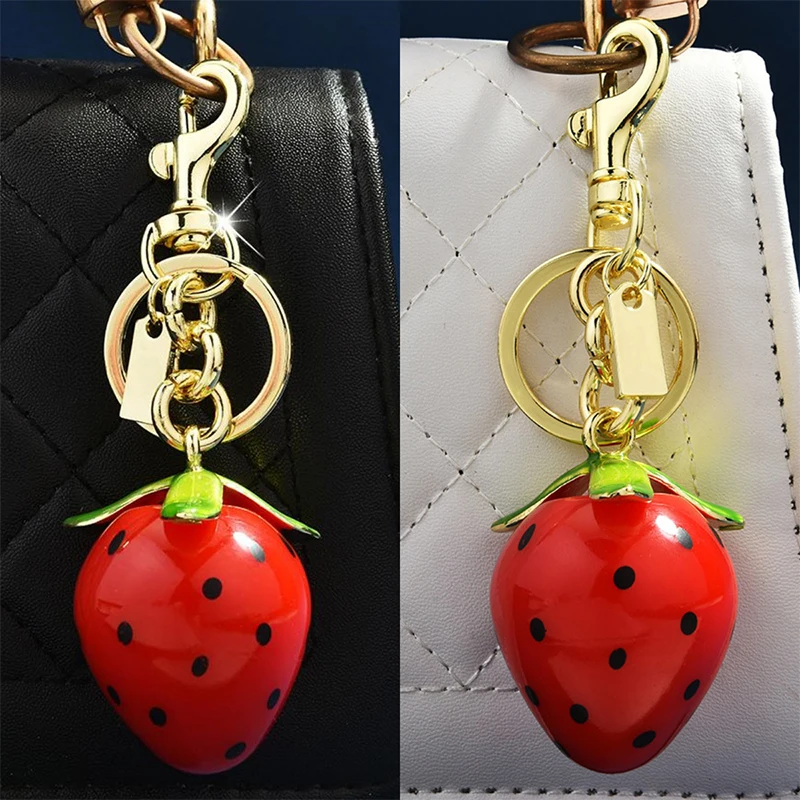 Crystal Fruit Merk Tas Hanger Vergulde Appel Peer Ananas Prachtige Sleutelhanger Gouden Haak Luxe High-end Cadeau Voor Vrienden Liefhebbers