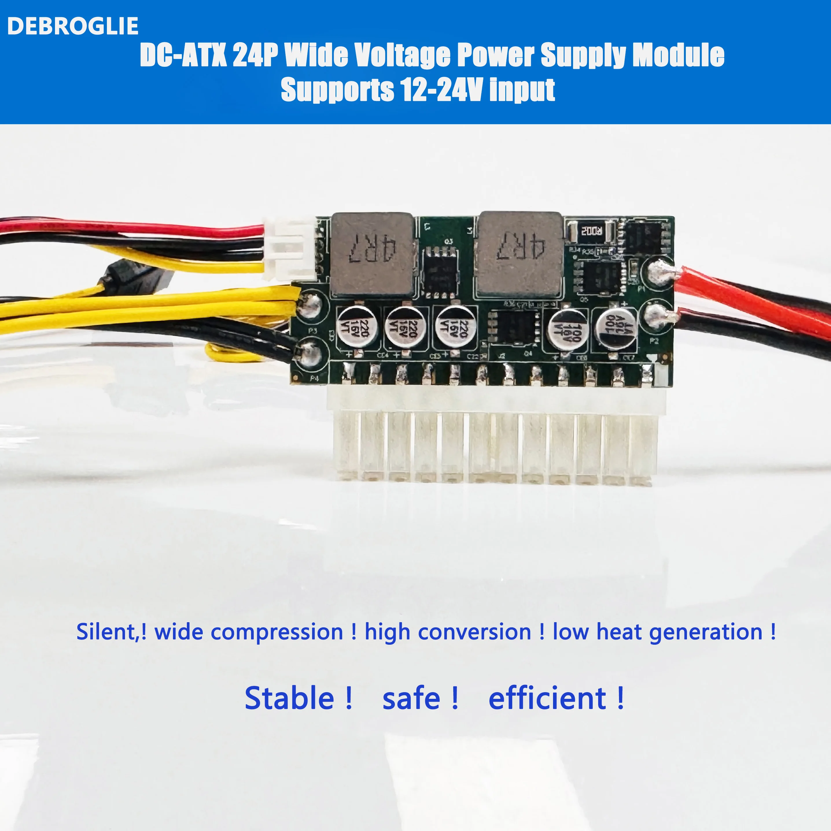 

Модуль питания DC-ATX, 250 Вт, 12-25 В, вход, 24 P, разъем ITX, материнская плата, плата преобразования автомобильного аккумулятора для электроники автомобиля
