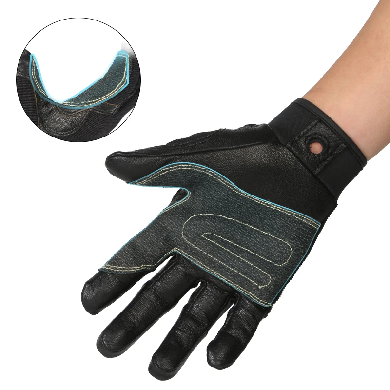 Black Wear Resistant  Full Finger  Gloves for Downhill Climbing SRT Outdoor Sports