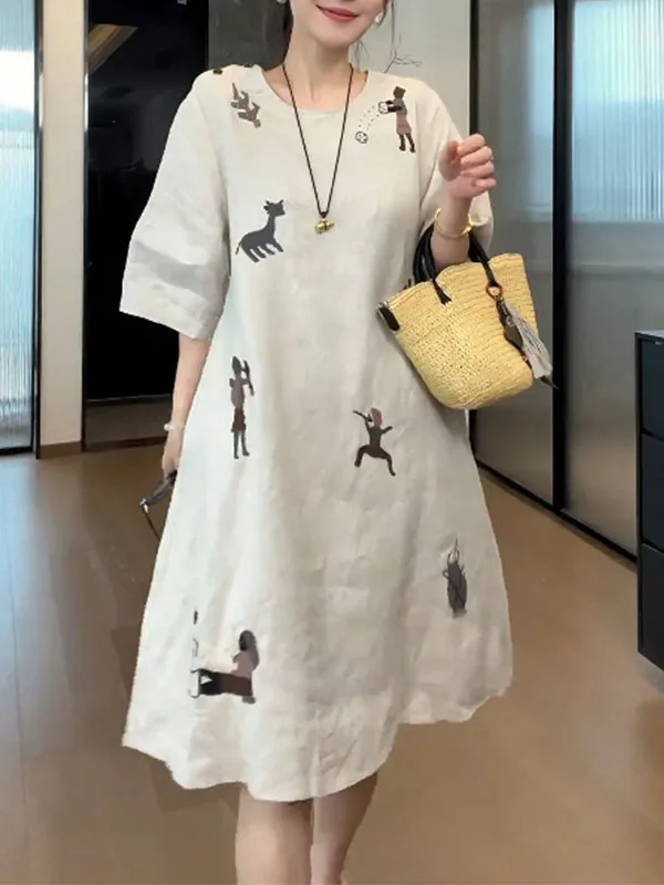 Ele brodé Midi Dr femmes grande taille Design Sensation minceur a-ligne jupe trajet Sle Version coréenne