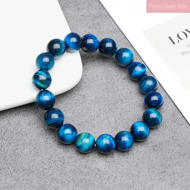 High Quality Blue Tiger Eye Bracelet Natural Stone Gemstone Chakras Beads Handmade Lover Gifts Yoga Bangles Jewelry Pulsera