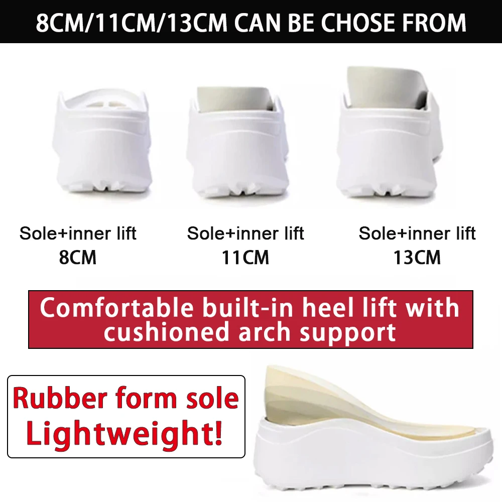 ZJR 8-13cm Women's Inner Lift Shoes Invisable Increasing Shoes Chunky Platform Sneakers Wedge Lift Shoes Quality Genuine Leather view 5