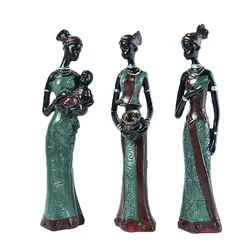 3pcs Home Decor Statues And Figurines Modern Sculptures Resins Living Room Decorative Figures Decoration Tv Cabin African Women