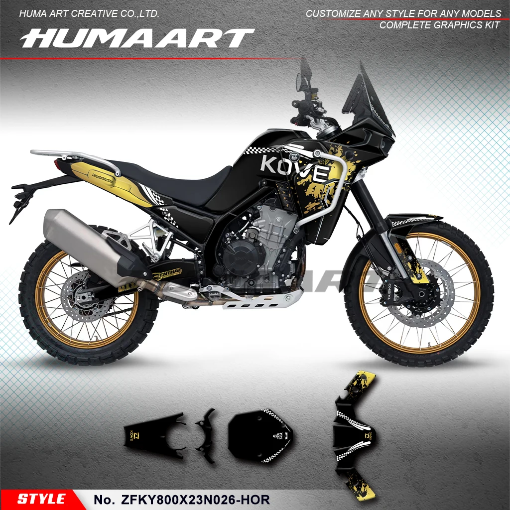 

HUMAART Graphics Decal Kit Motorcycle Stickers for KOVE 800X PRO Rally 800X Travel Edition Rebuild, ZFKY800X23N026-HOR