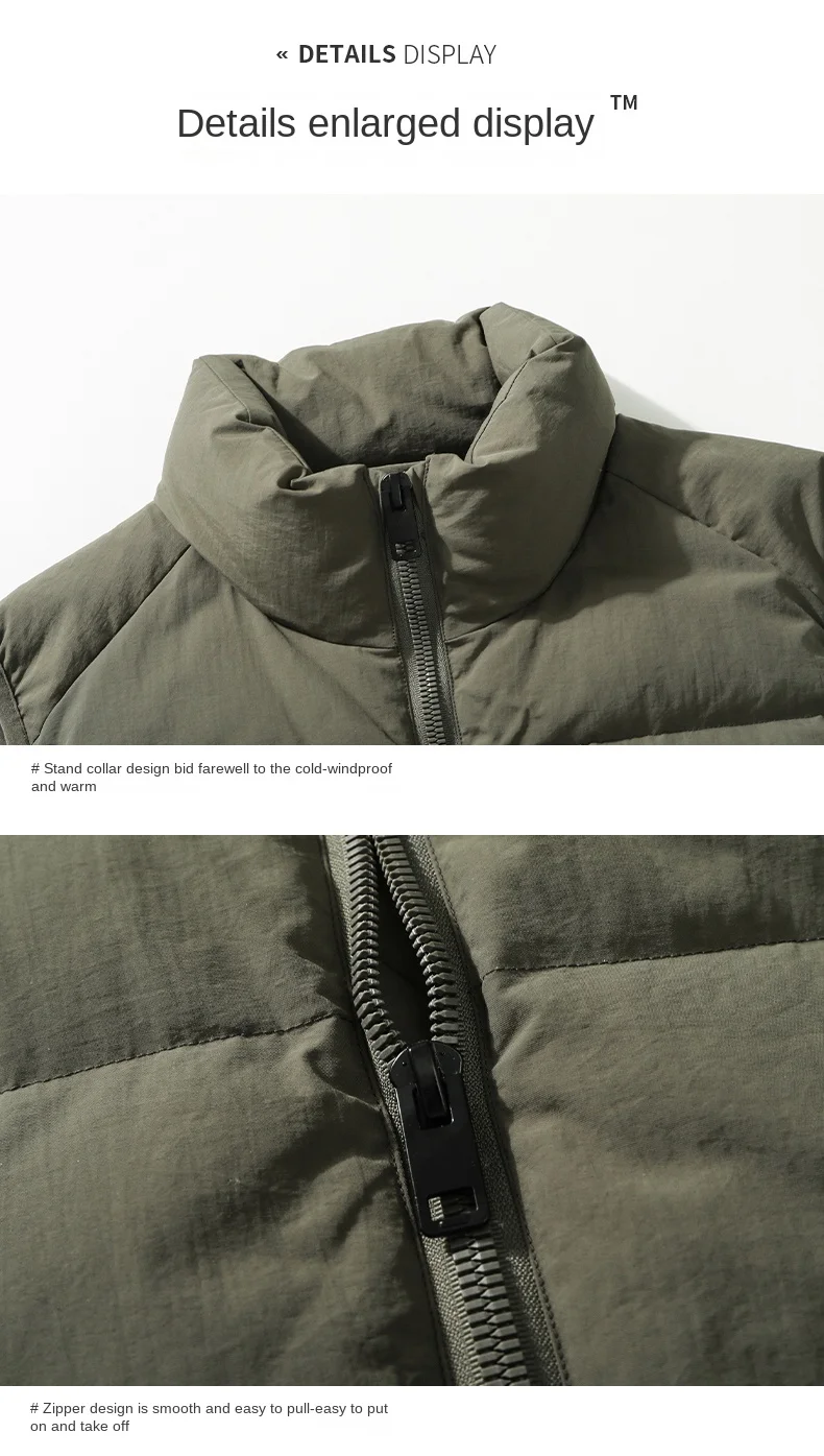 Doublure en duvet de canard pour homme, veste à col montant, veste en fibre chaude pour la pêche en plein air, nouveau document solide, automne et hiver