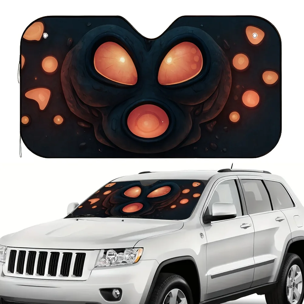 

1pc Alien Glow Eyes Car Sun Visor - Fit For All Vehicles, Quick Installation, UV Protection & Glare Reduction, Durable & Stylish