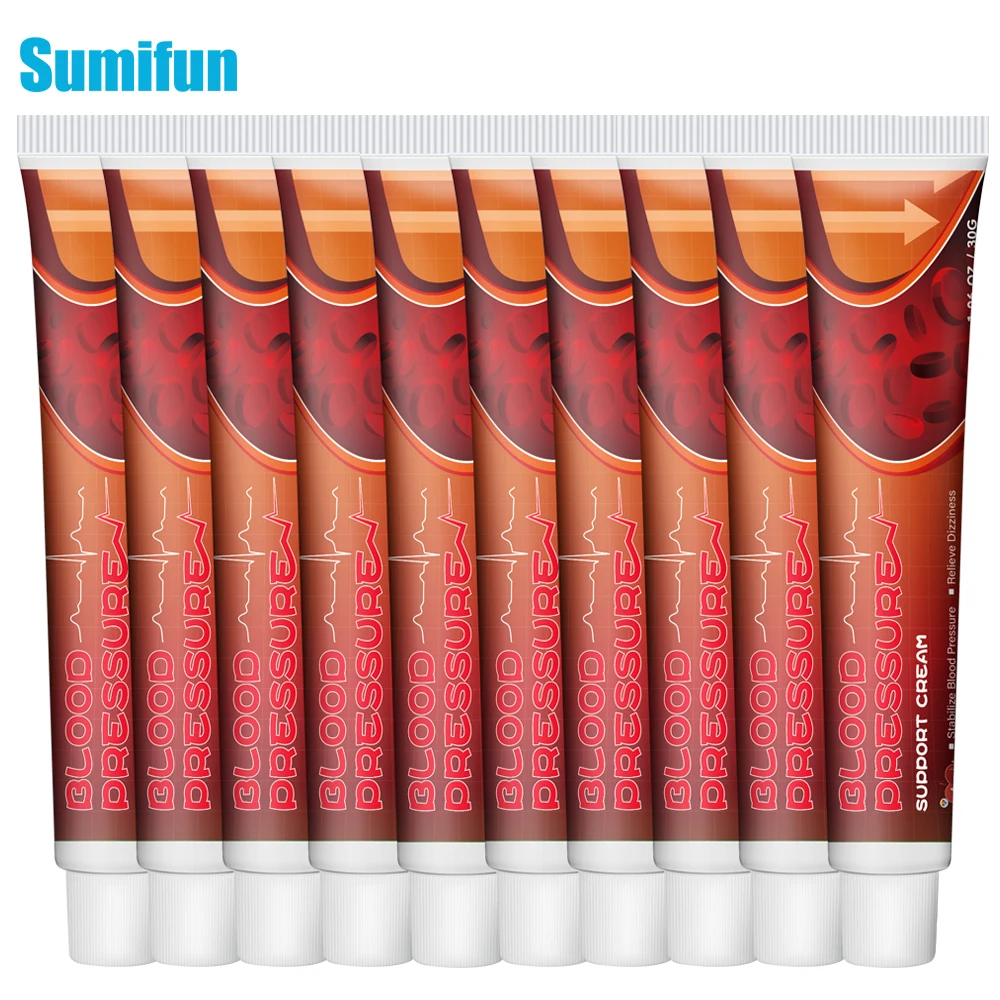 10Pc Sumifun Lower High Blood Pressure Cream Hypertension Treatment Medical Plaster Clean Blood Vessels Herbal Medicine Dropship