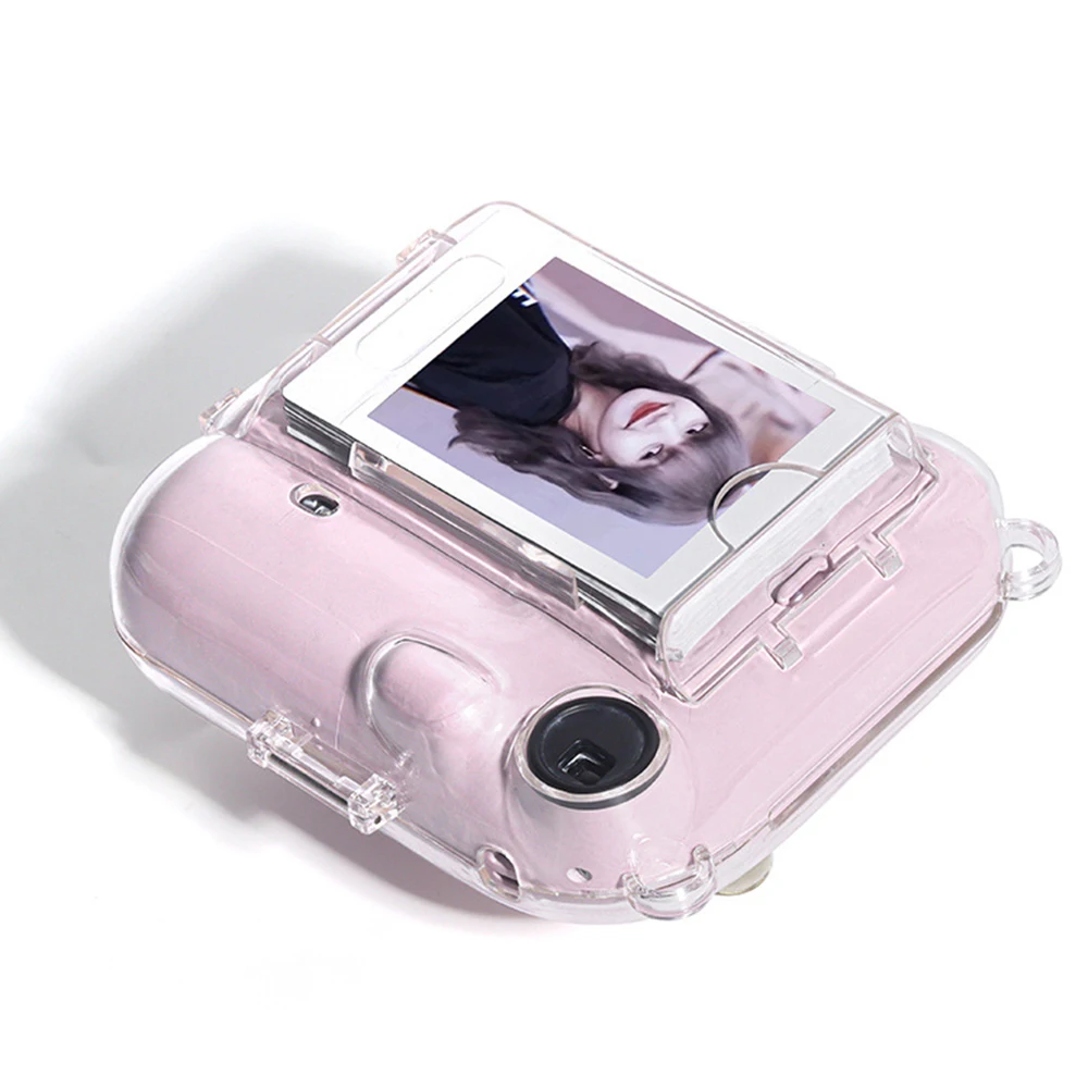 For Fujifilm Instax Mini 12 Transparent Camera Case With Photo Storage Bag Crystal Shell Strap Rope Sticker Sets