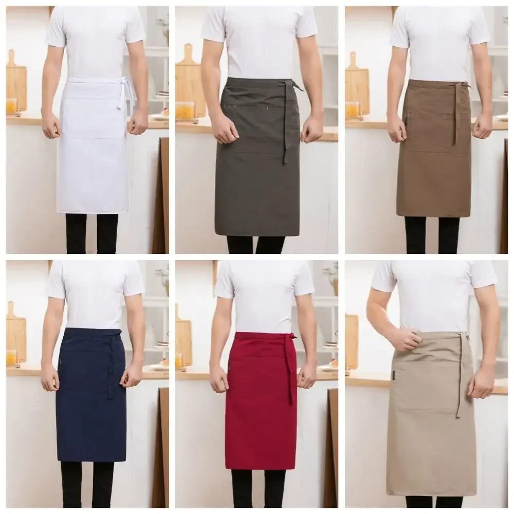 Fartuch kuchenny z ochroną przed zabrudzeniami, regulowany, sznurowany, wodoodporny, z kieszeniami, do użytku domowego i kuchni.