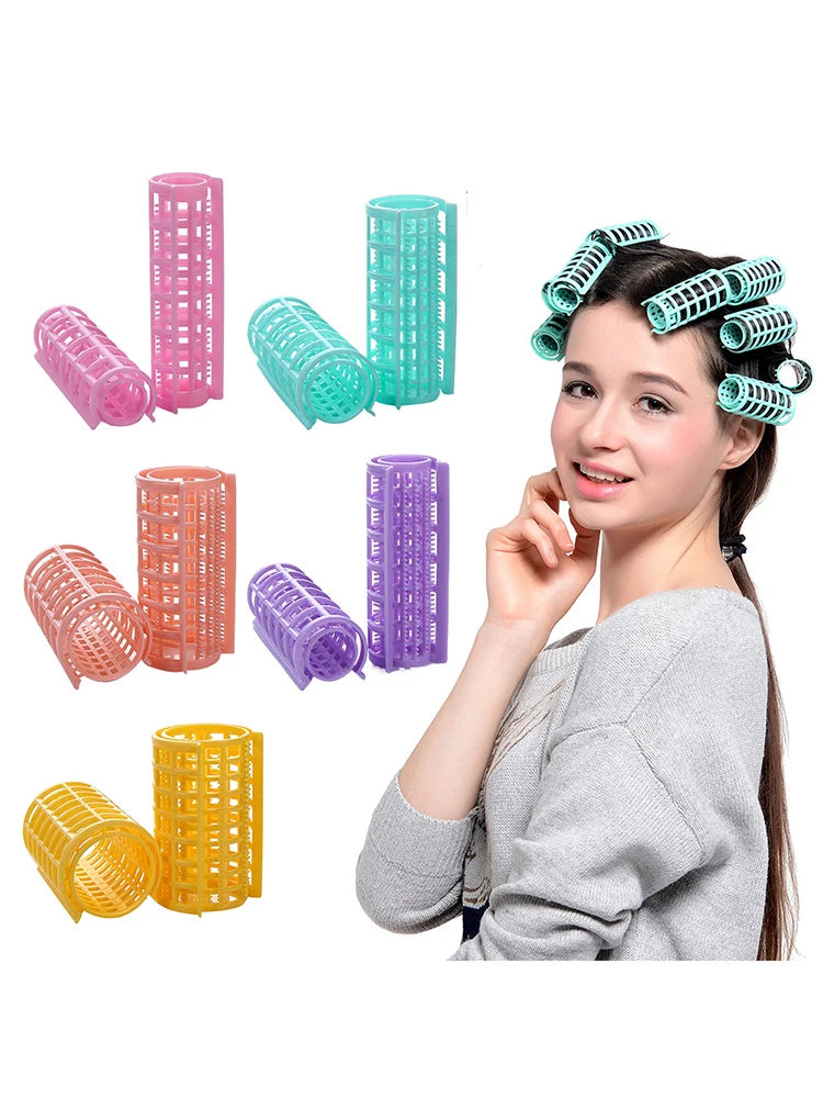 【B】6-14Pcs Heatless Hair Curler Rollers Lazy Curlers Bangs Curling Fluffy Styling Hair Accessories For Women Random Color