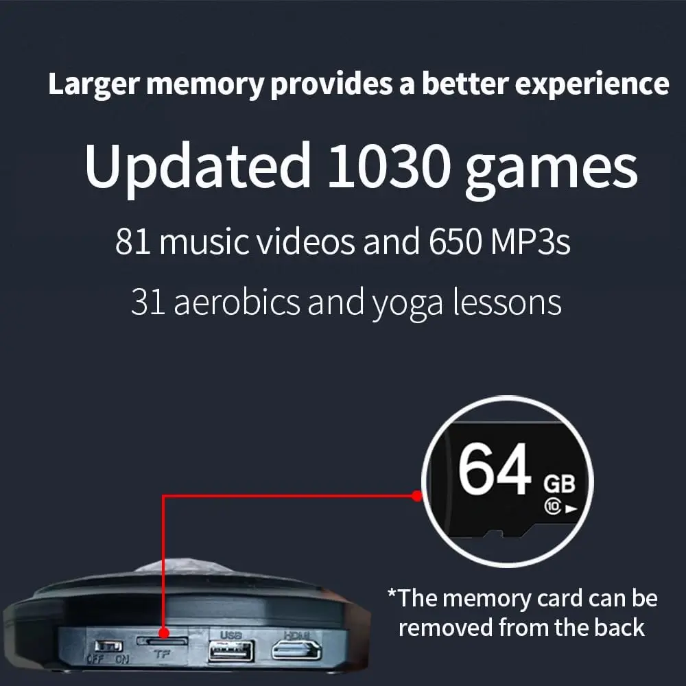 Single/Double HDMI Musical Electronic Dance mat with a Camera,a 64G Large Memory Card,Including 1030 Games,81 Music Videos,650 S