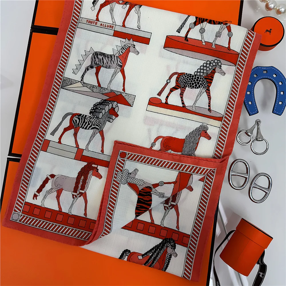 30 % Seide, 70 % Kaschmir-Schal für Damen, handgerollt, bedruckt, lange Schals, Wickel, Bandana, große Tücher, Hijabs, weibliche Foulards, 160 x 32 cm – Detail 6